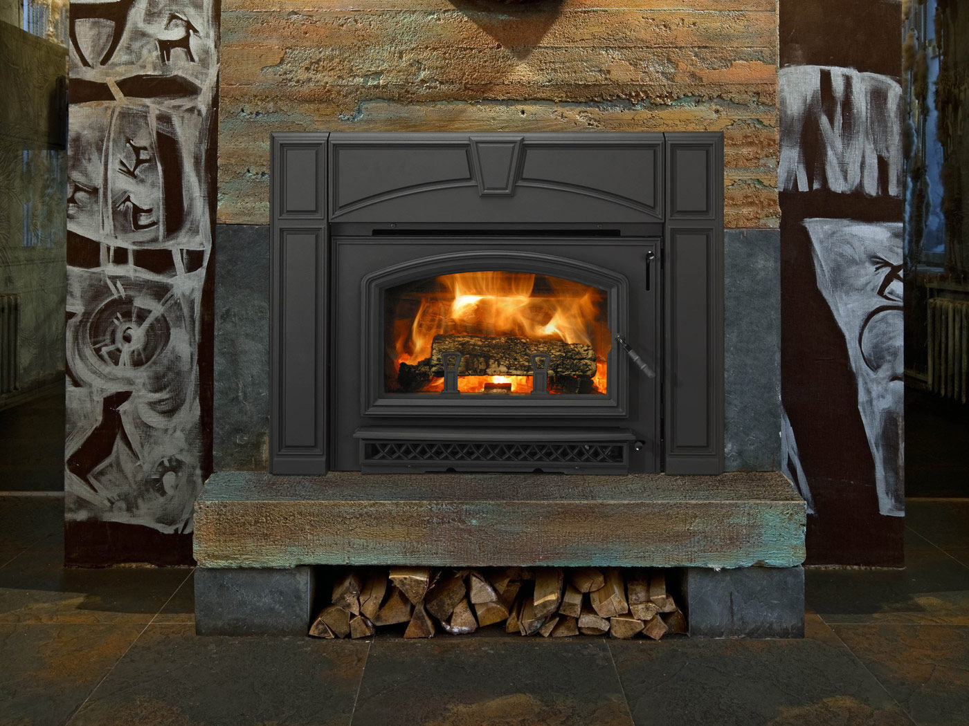 Wood-burning fireplace insert - VOYAGEUR GRAND - QUADRA-FIRE