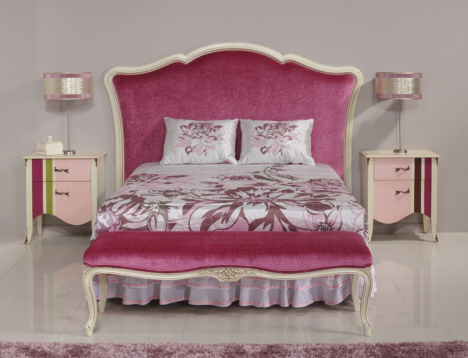 Double Bed Headboard Elise RÉf 11010 Ovation Paris Traditional Fabric Lacquered Wood Double Bed Headboard Elise RÉf