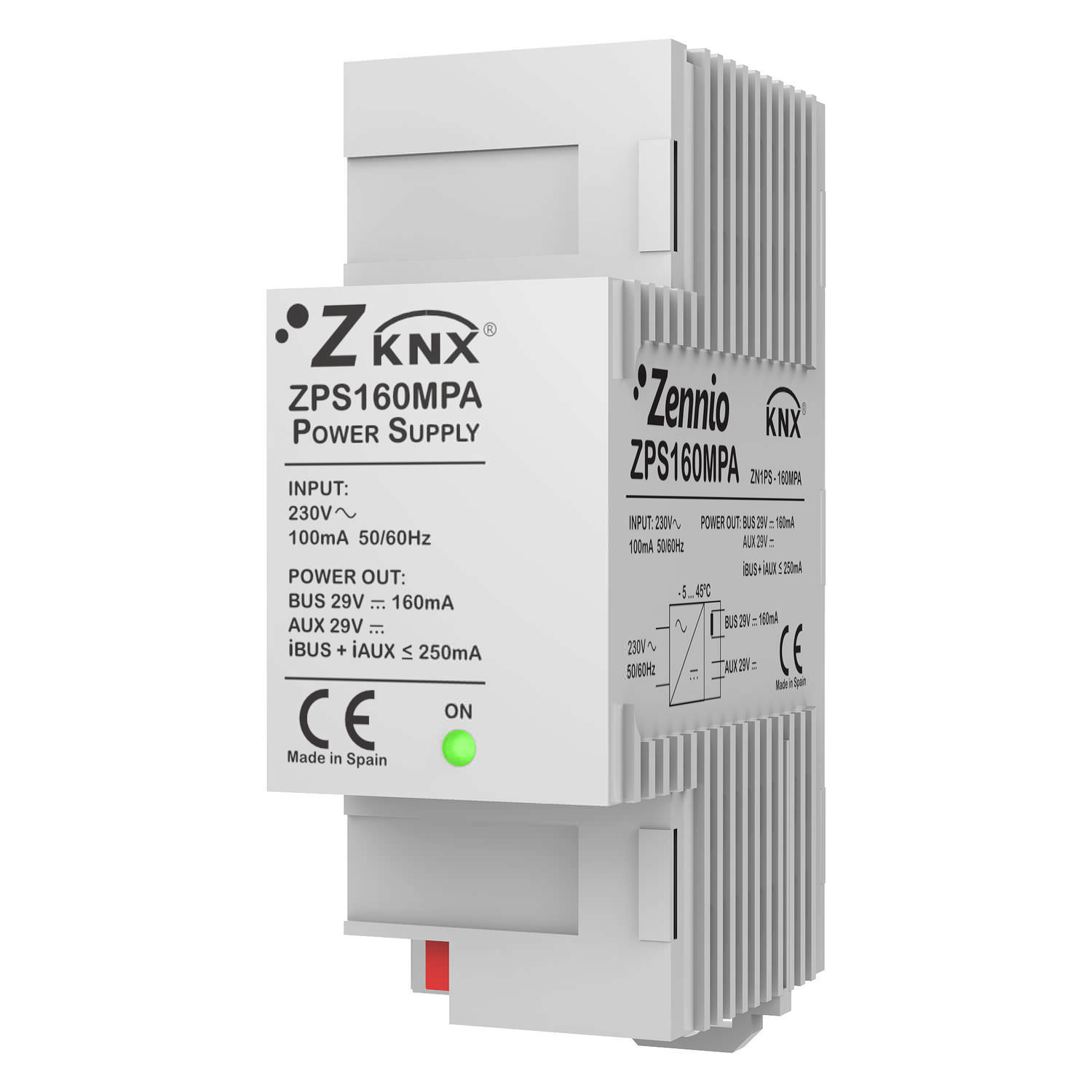 DIN rail power supply ZPS160MPA ZENNIO AVANCE Y TECNOLOGIA