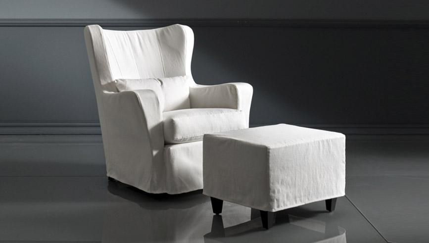 Contemporary Armchair Fabric With Removable Cover With