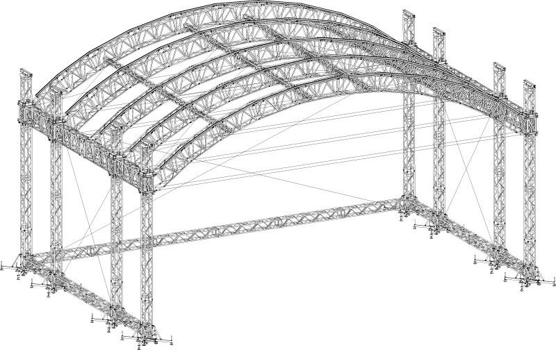 Modular roof system AR30 24X15 EUROTRUSS curved / for special events