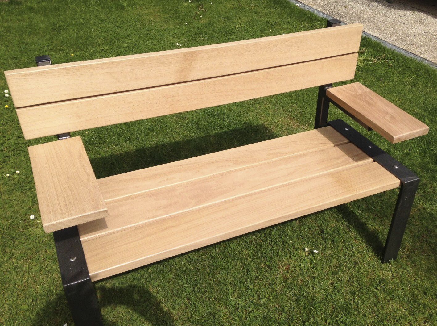 Public Bench Garden Contemporary Oak Kronos Kub