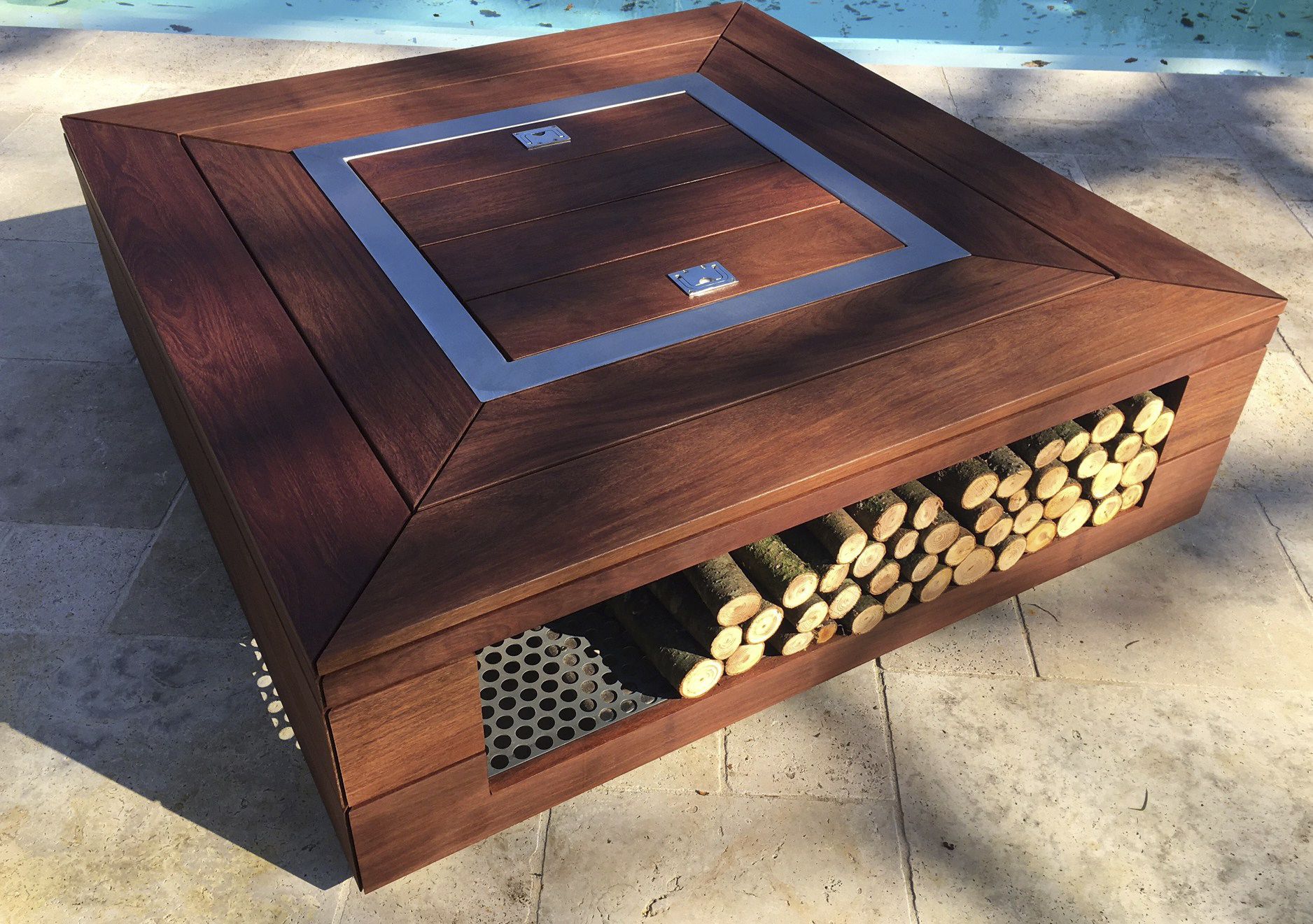 Wood Burning Fire Pit Bioethanol Wooden With Barbecue