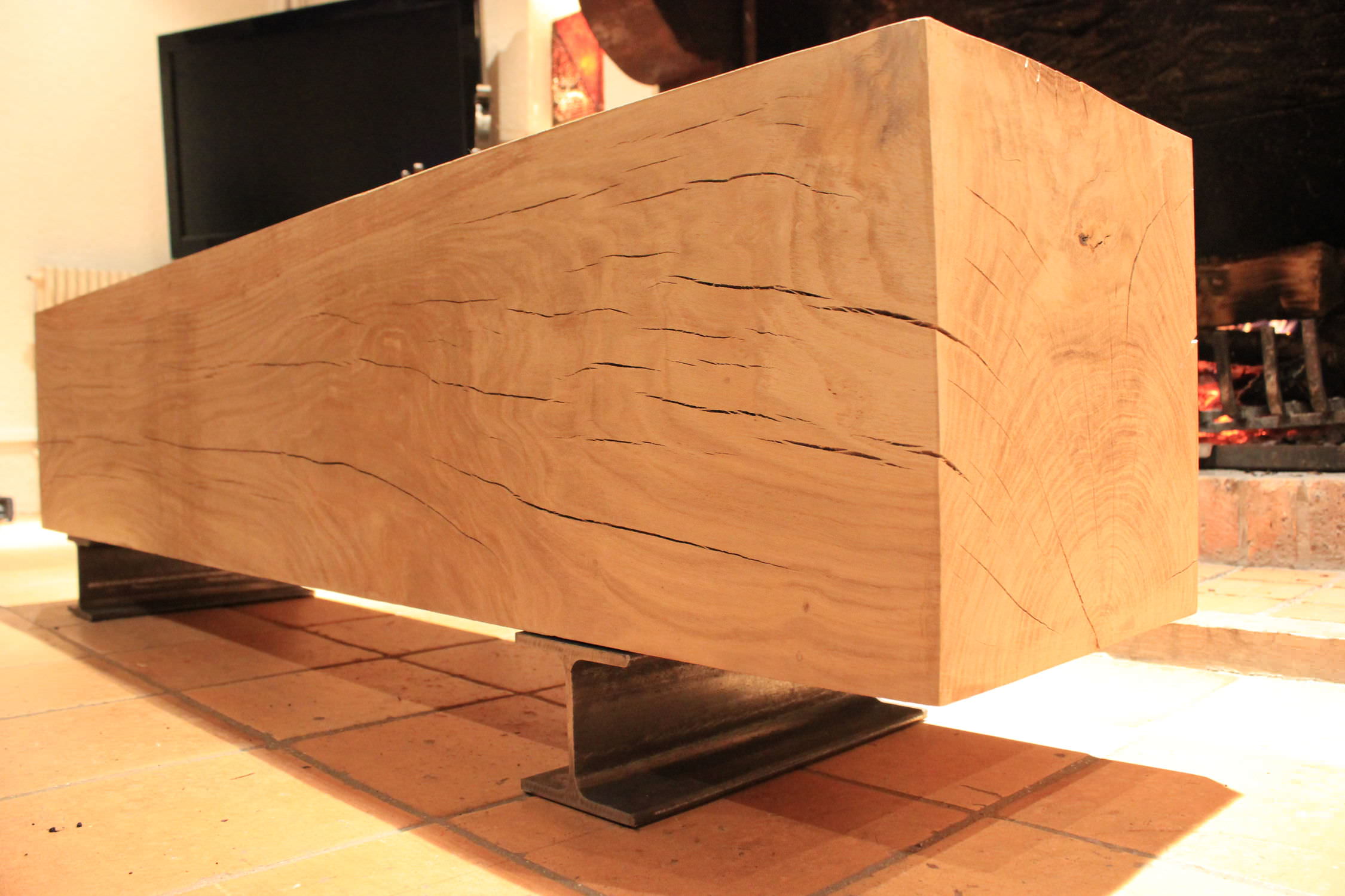 Contemporary Bench Kronos Kub Wooden