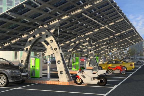 Single Axis Solar Tracker For Pv Carports 48 Kw Ades