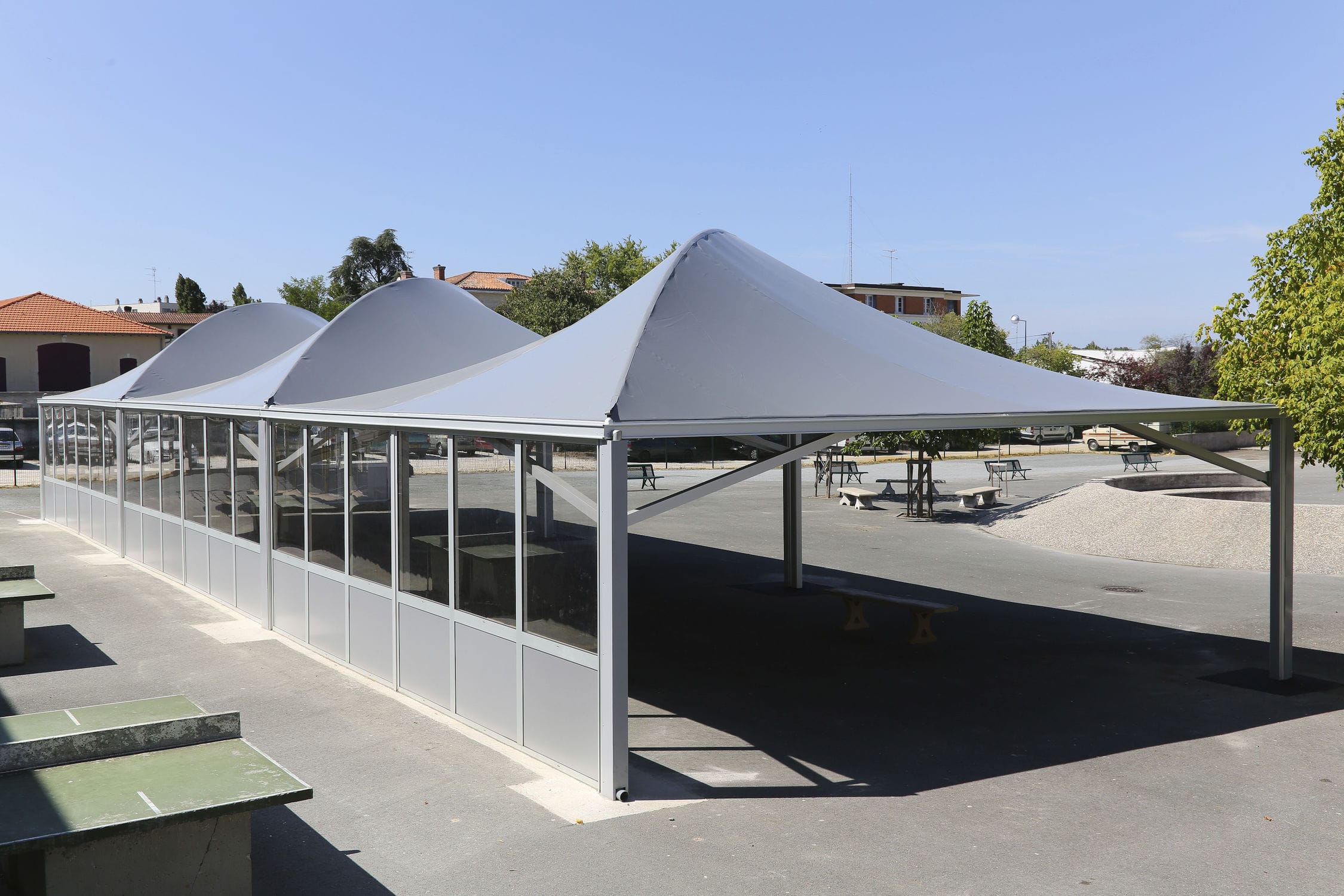 Metal Frame Tensile Structure Canopy For Carports For School