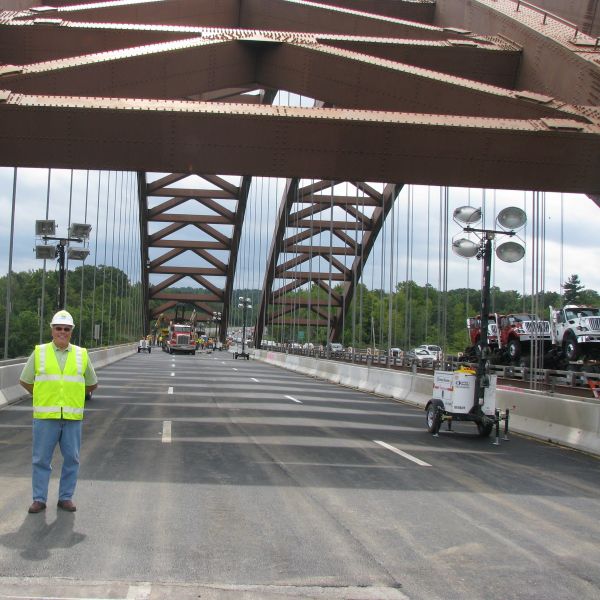 Steel bridge - I-87 - The Fort Miller Co. - concrete / arch / road