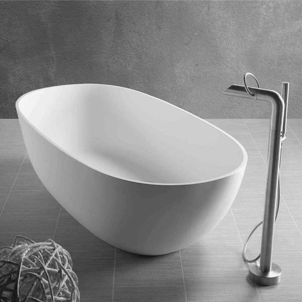 Oval bathtub DUBAI JEEO GmbH freestanding / quartz / white