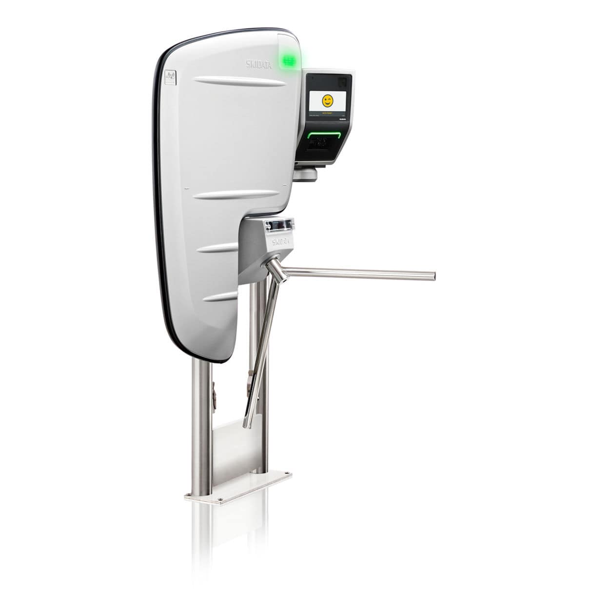 Access control turnstile FLEX.GATE ‘REFIT’ SKIDATA for public spaces