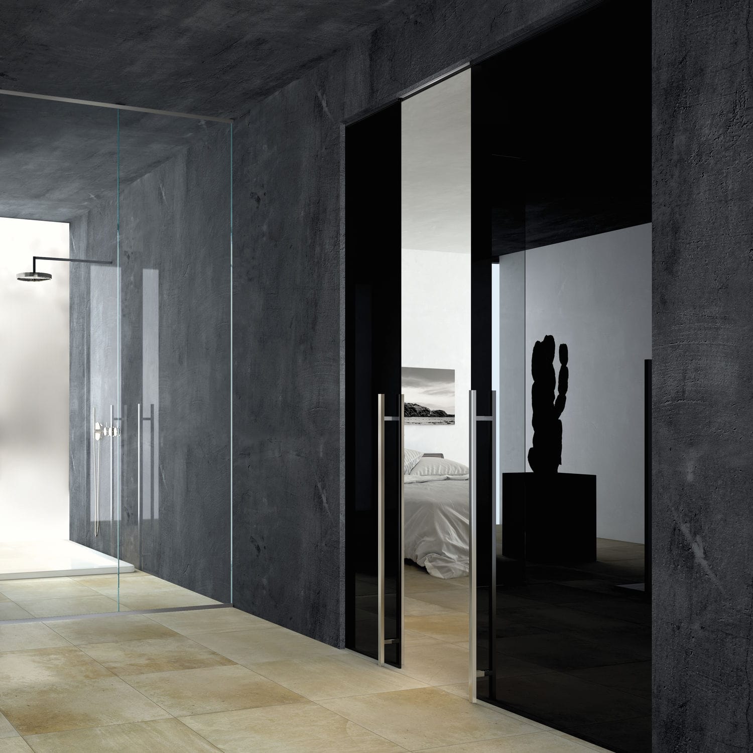 Indoor Door Sliding Glass Glazed Disappearing