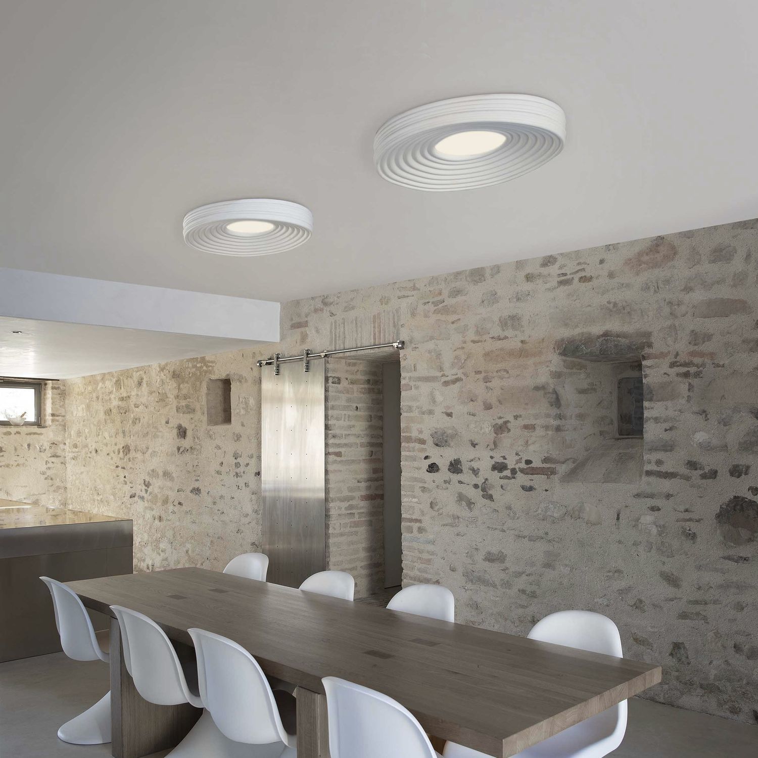 Contemporary ceiling light R.O.M.A. KARMAN ringshaped / PMMA