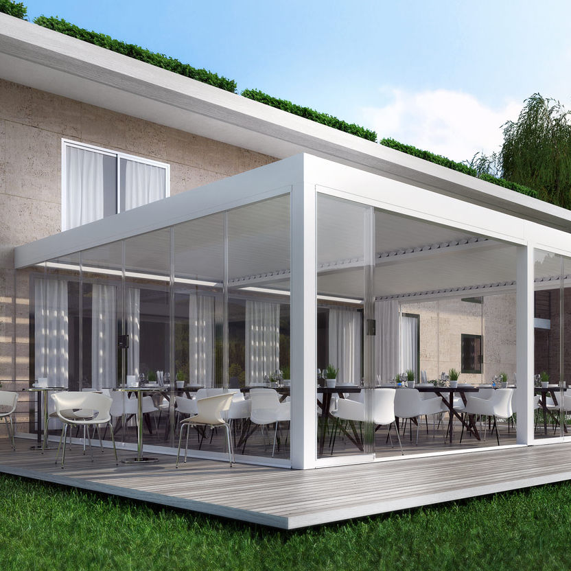 Wall-mounted pergola - BIOSHADE - DIRELLO S.R.L - aluminum ...