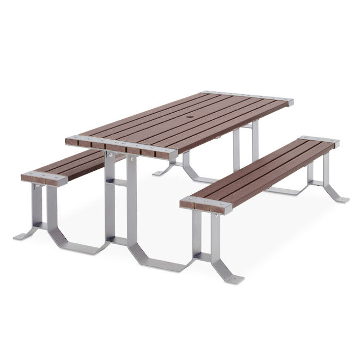Contemporary Bench And Table Set Recycled Plastic Garden