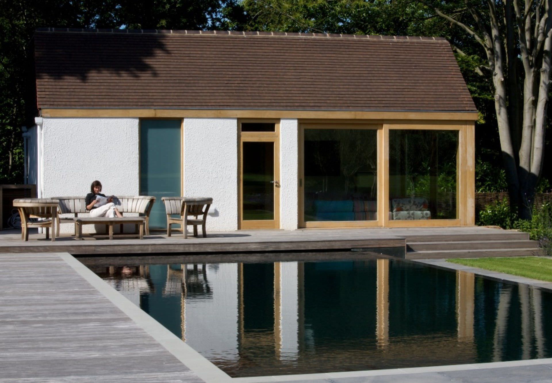 Inground swimming pool SURREY GUNCAST SWIMMING POOLS wooden