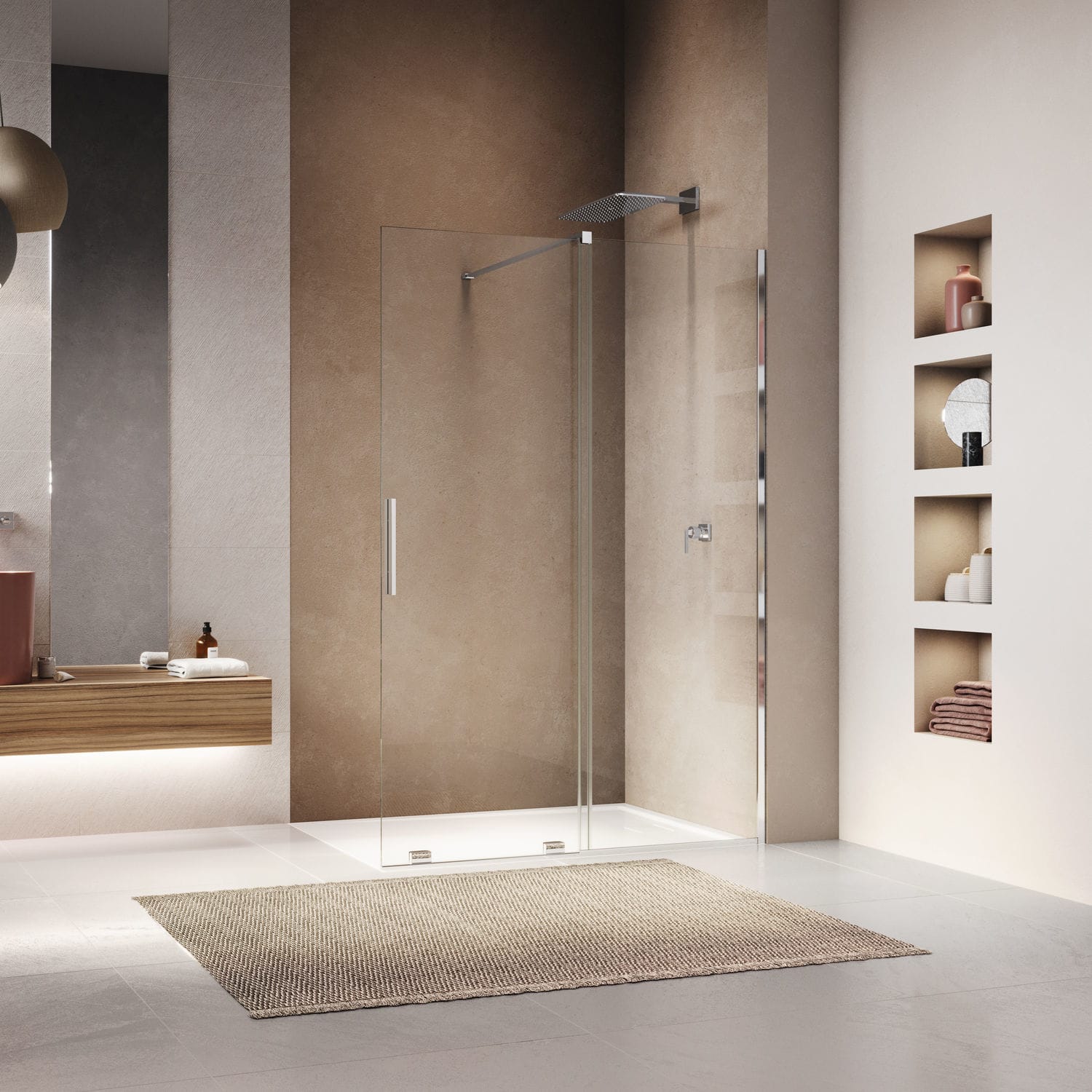 Sliding shower screen - WALK-IN AMALIA D35S2 - Ronal - fixed / Securit ...