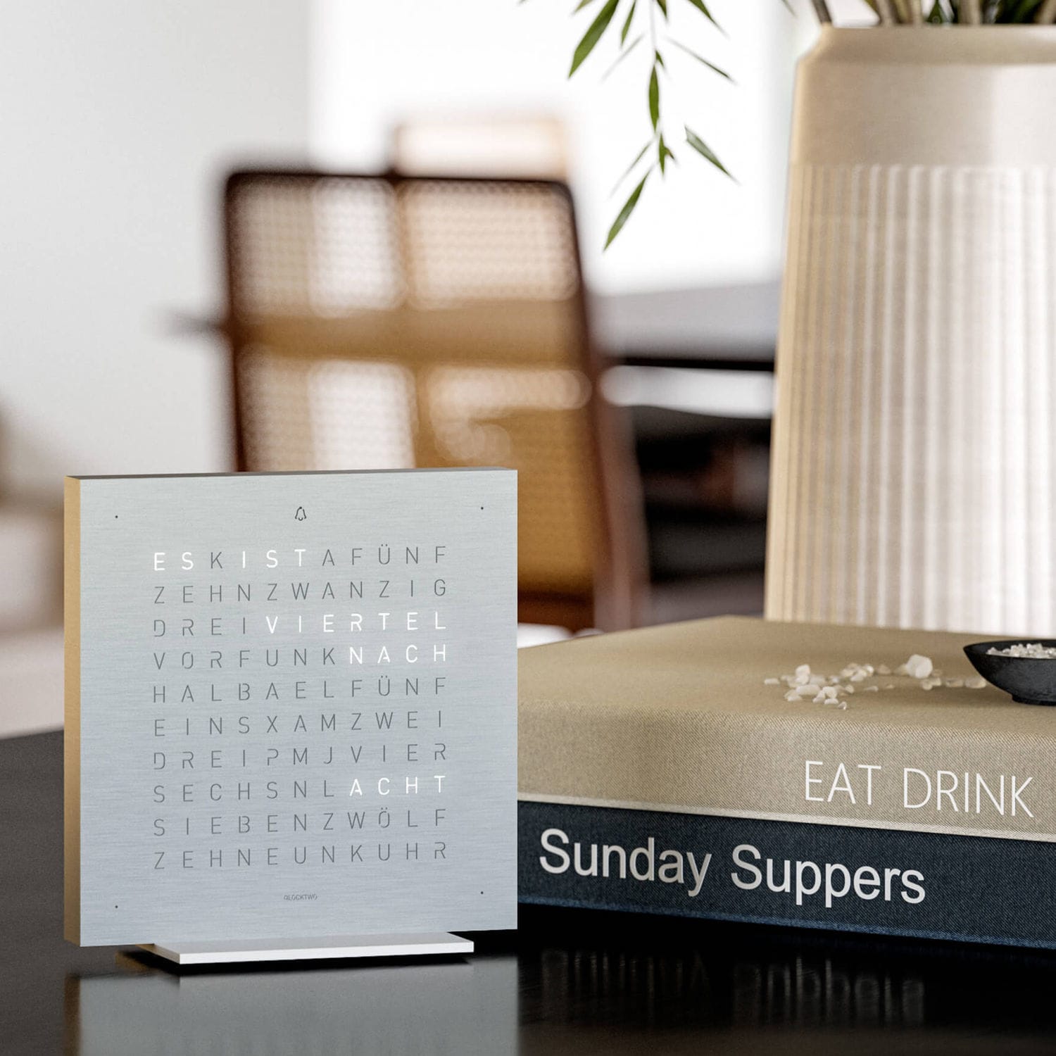 Contemporary clock - FULL - qlocktwo - table / LCD digital display ...