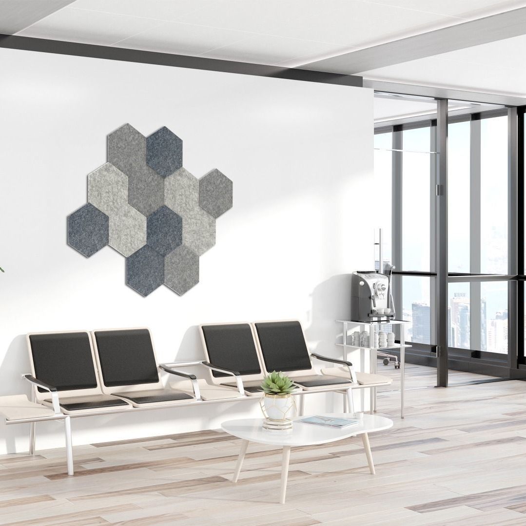 Acoustic wall panel - RCLMHEX001 - Luxor - PET / hexagonal / smooth