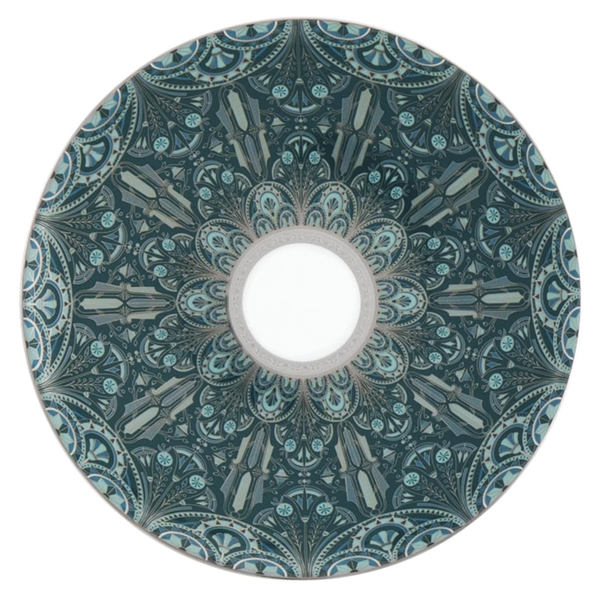 Presentation plate Rêves du Nil Platinum HAVILAND round / porcelain / patterned