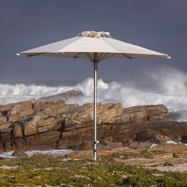 Fabric parasol STORM Woodline Shade Solutions stainless steel
