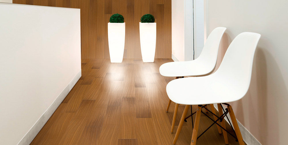 Engineered Parquet Floor Glued Teak Lacquered Arbor