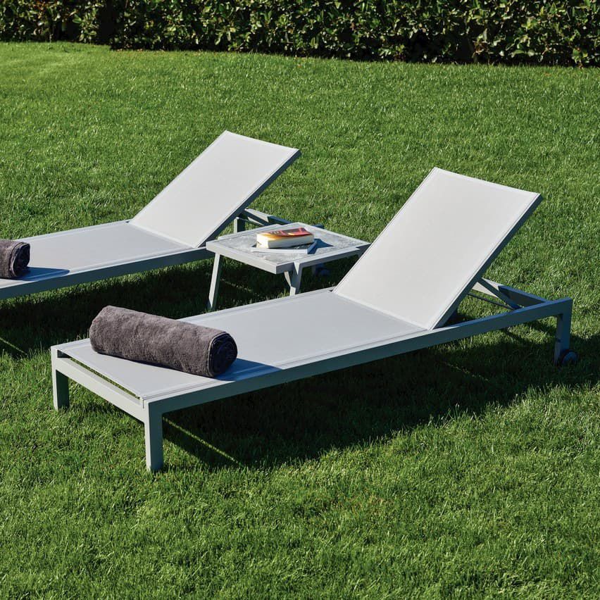 Contemporary sun lounger - MILOS - 10Deka - Textilene® / aluminum / garden