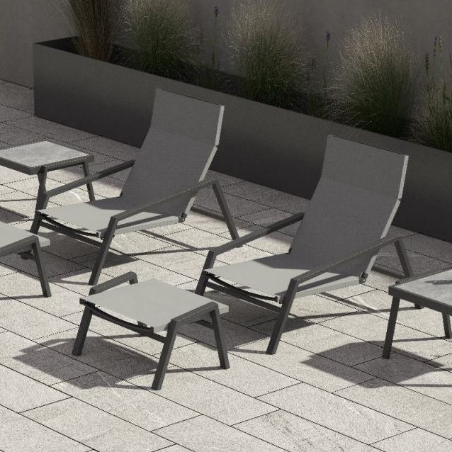 Textilene® deck chair - PULVIS - 10Deka - aluminum