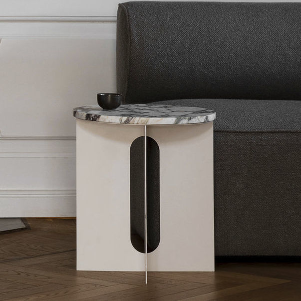 Contemporary side table - ANDROGYNE - AUDO - marble / steel base ...