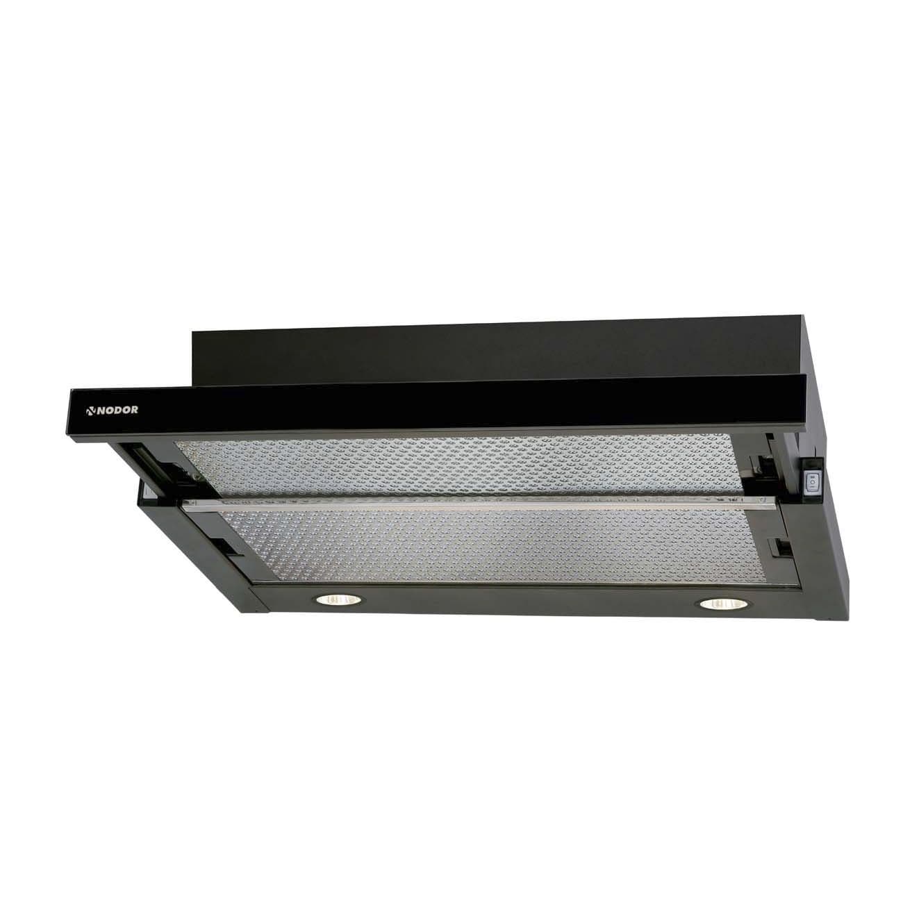 Builtin range hood EXTENDER GLASS Nodor with builtin lighting