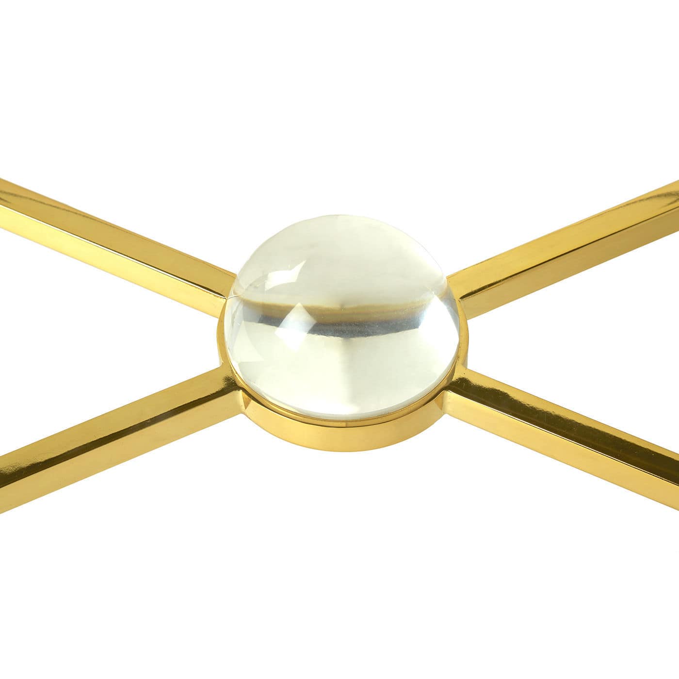 French Style Coffee Table Tempered Glass Polished Brass