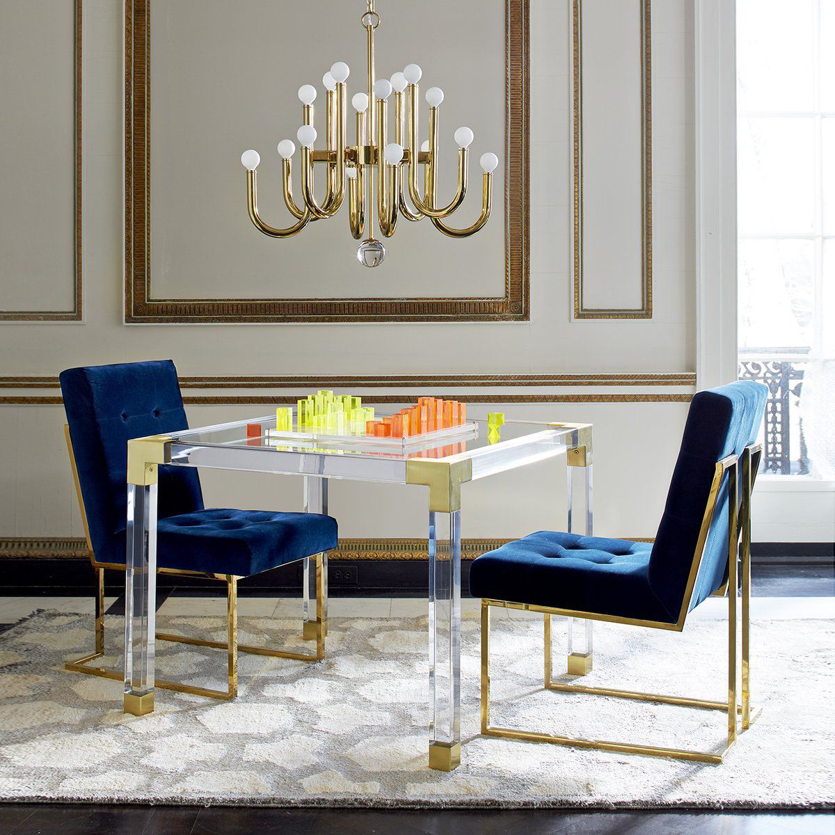 Contemporary dining chair GOLDFINGER Jonathan Adler velvet