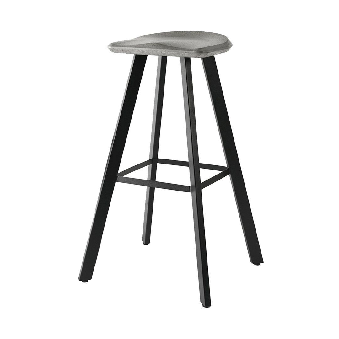 Contemporary bar stool A BENTU DESIGN concrete / metal base / black