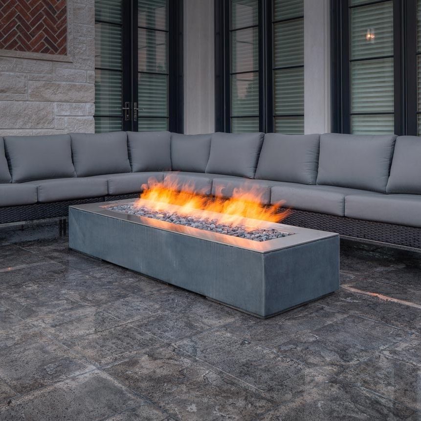 Gas Fire Pit Robata Paloform Concrete Stainless Steel Rectangular 3076