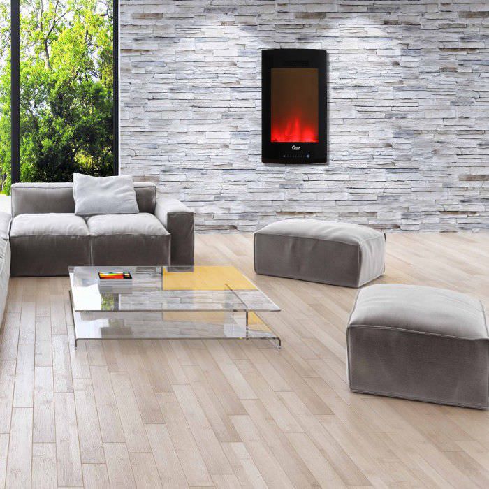 Electric Fireplace Contemporary Closed Hearth Floor Mounted