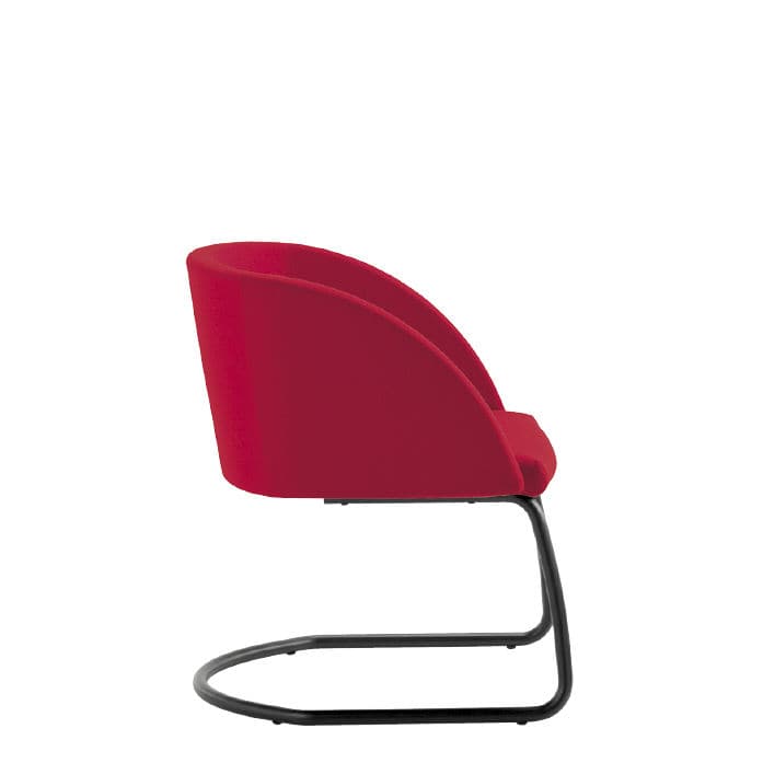 Contemporary visitor chair DOLLY Sesta fabric / black / red