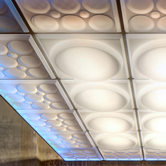 Vinyl suspended ceiling - ROMAN CIRCLE - Ceilume - panel / for dining ...