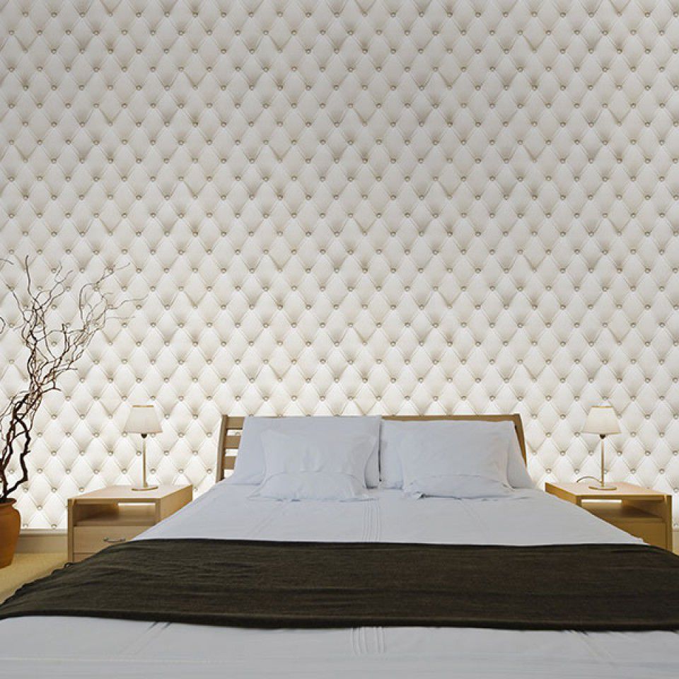 Contemporary wallpaper - CAPITON BLANC - Neodko - vinyl / tufted ...