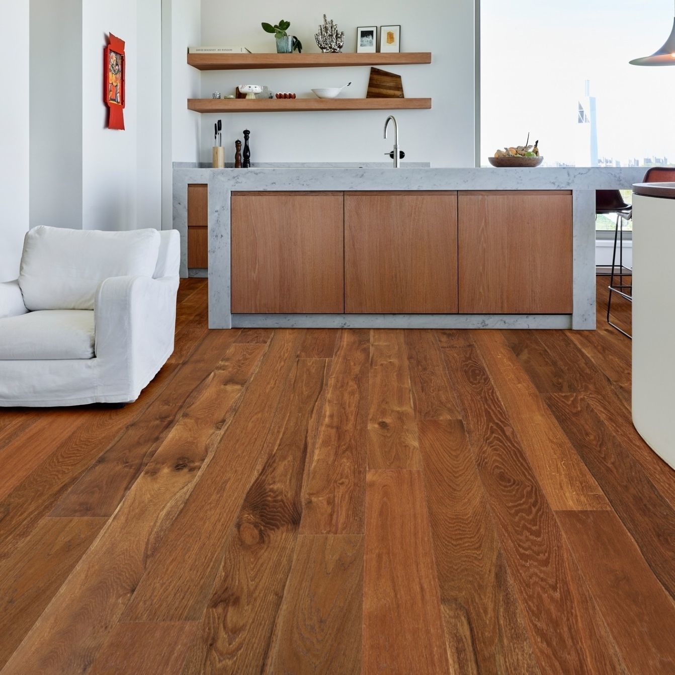 Engineered parquet floor COGNAC lalegno oak / boat deck / lacquered