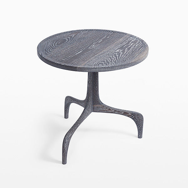 Organic design pedestal table POWELL CASTE walnut / wenge / white oak