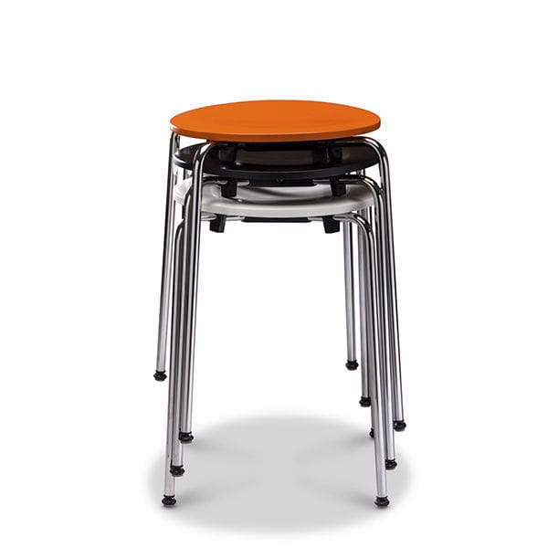 Contemporary stool - RONDO - Danerka - laminate / chrome steel base ...