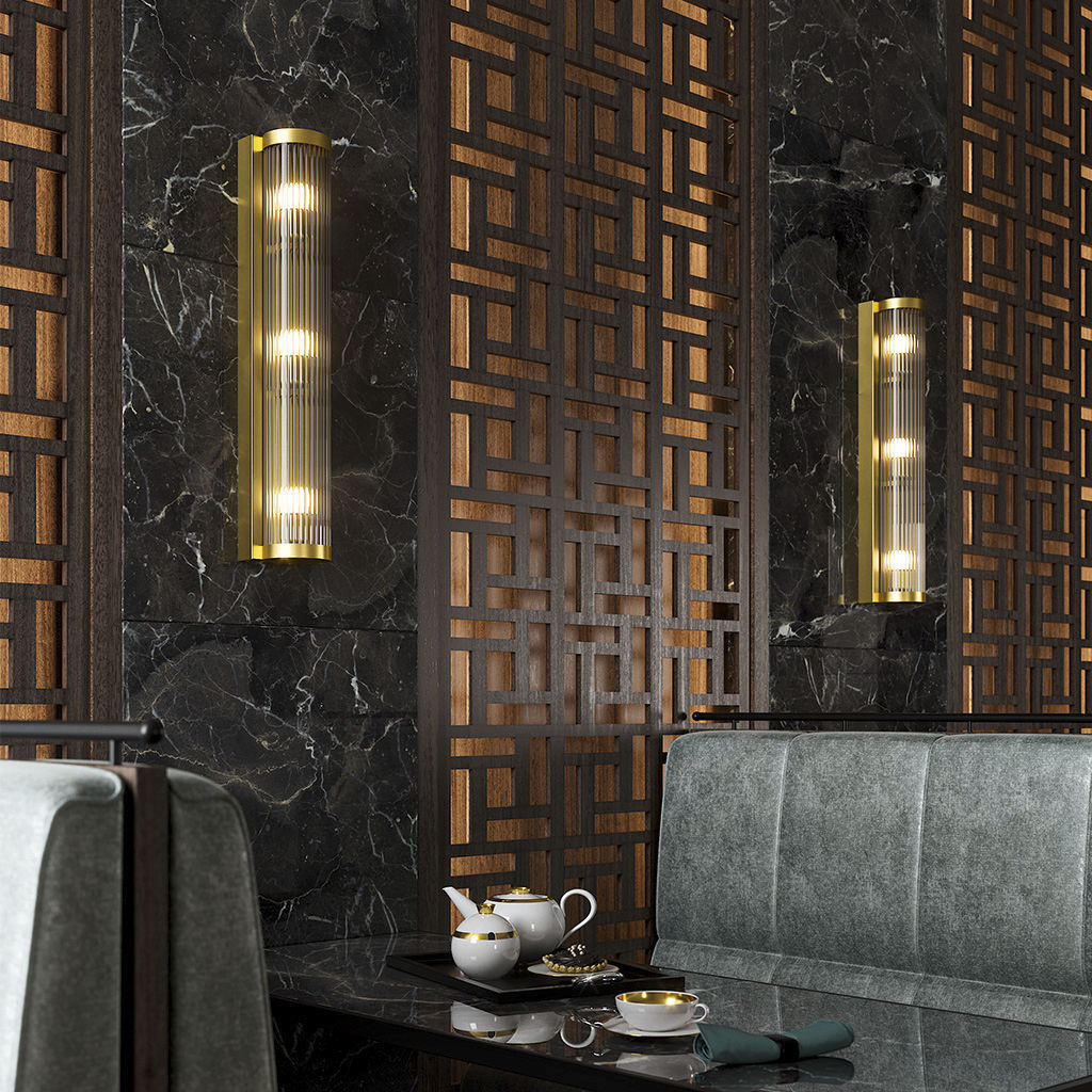 Traditional wall light - GROOVE - Artinox - indoor / metal / glass