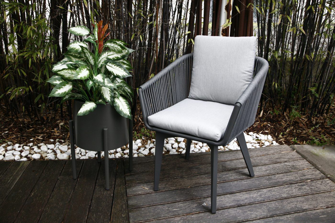 Contemporary Garden Chair Soft Icarraro Italian Makers With Armrests With Removable Cushion Metal