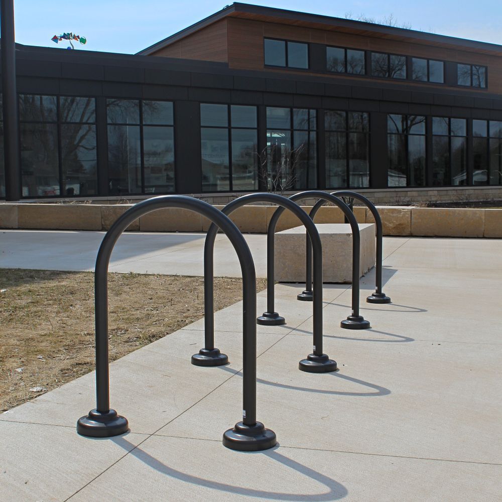 Floor-mounted bike rack - U24 'U' - Madrax - galvanised steel / powder ...