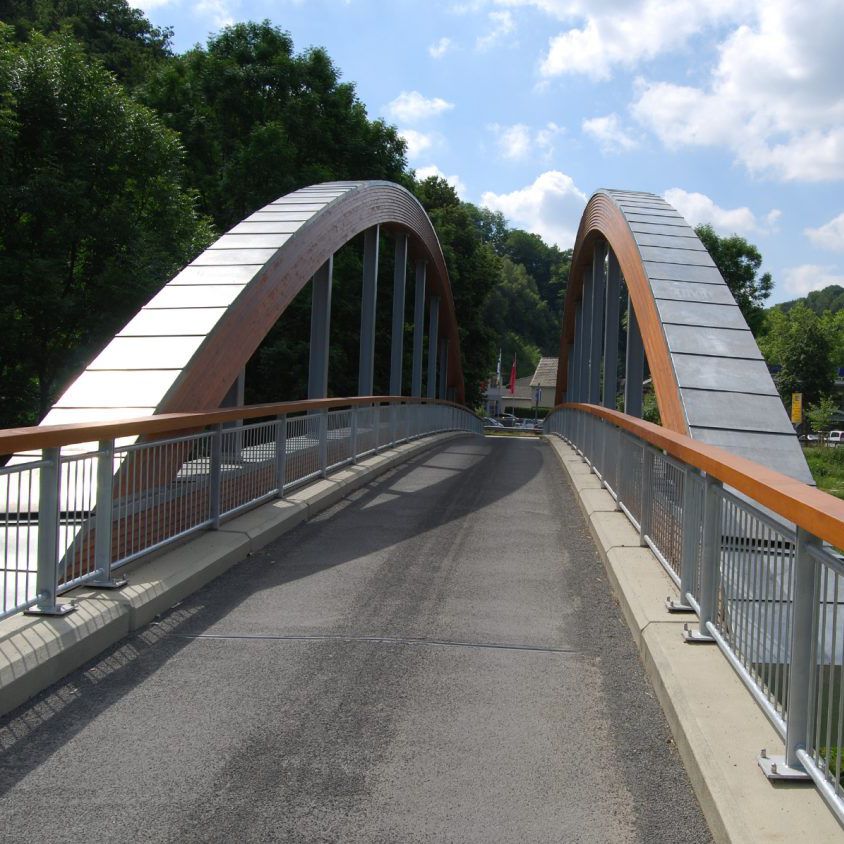 Steel bridge HÖNGESBERGER wooden / concrete / arch