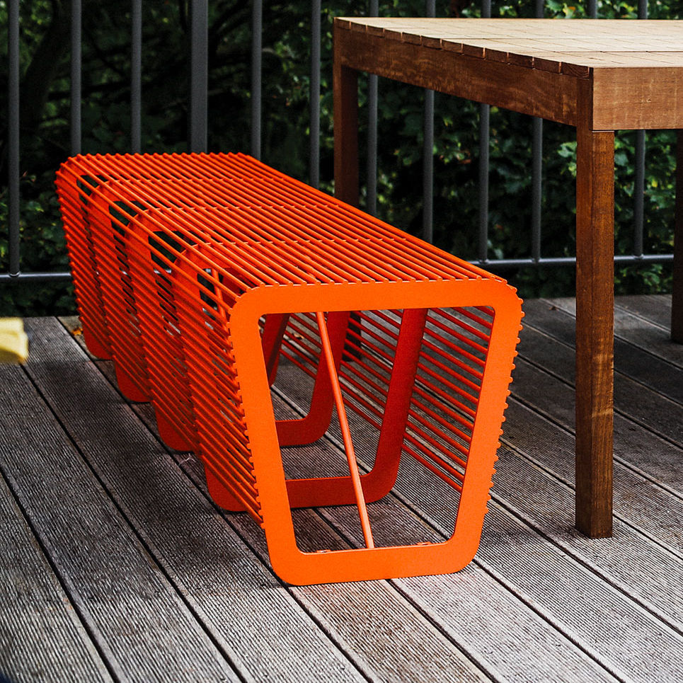 Contemporary garden bench Limpido LLP126 egoé steel / without