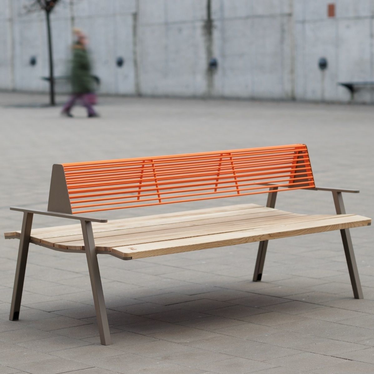 Contemporary public bench - E2-551 - egoé - galvanised steel / thermo ...