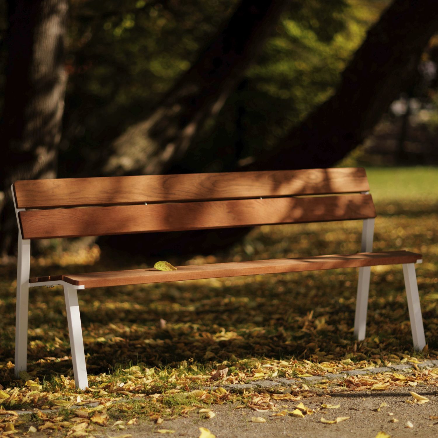 Contemporary garden bench - E2-151 - egoé - galvanised steel / solid ...