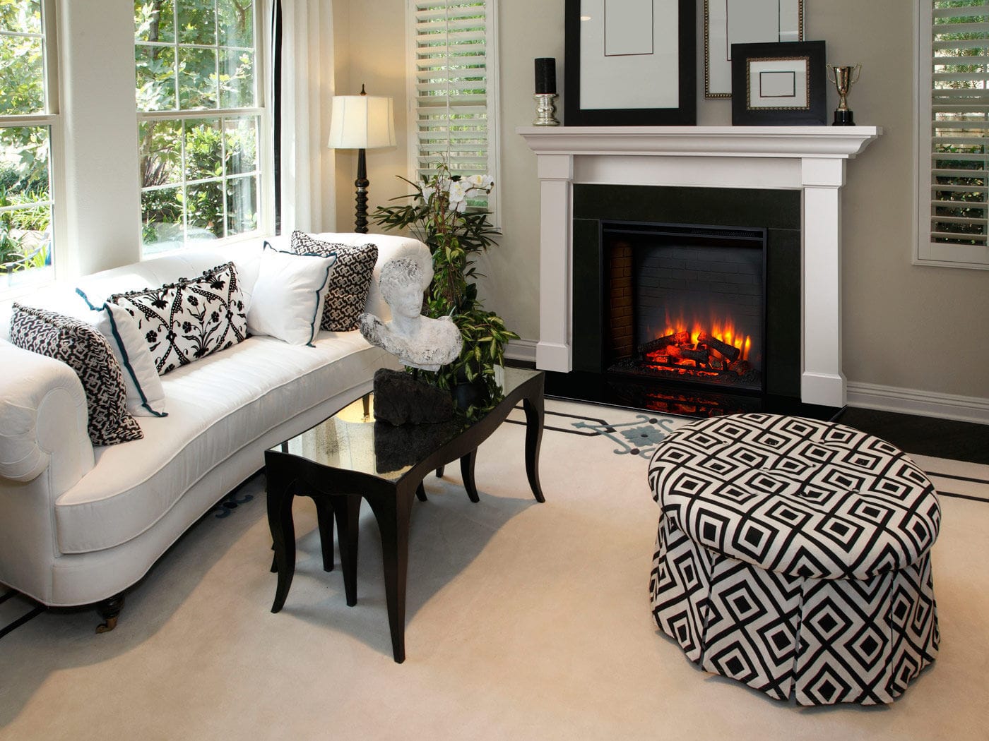 Electric Fireplace Contemporary Traditional Closed Hearth