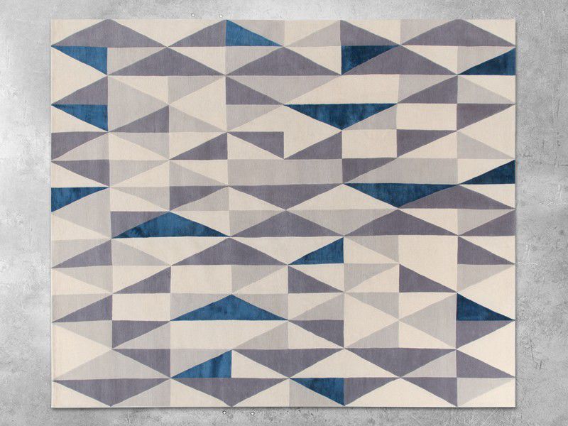Contemporary rug - DIAMANTINA - AMINI - geometric / Tibetan wool / silk