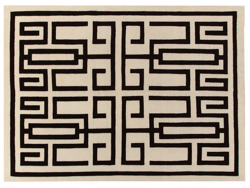 Contemporary rug LABIRINTO AMINI geometric / Tibetan wool / silk