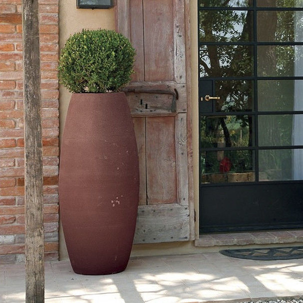 Terracotta plant pot Yra Laboratorio Sanrocco freestanding / vertical / oval